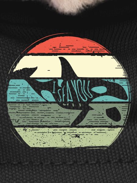 Retro Whale Sunset Circle