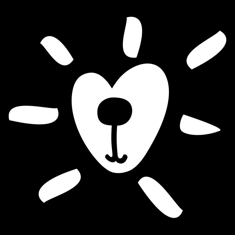 Herz Hund Schnauze Sonnenstrahlen Comic Liebe Love
