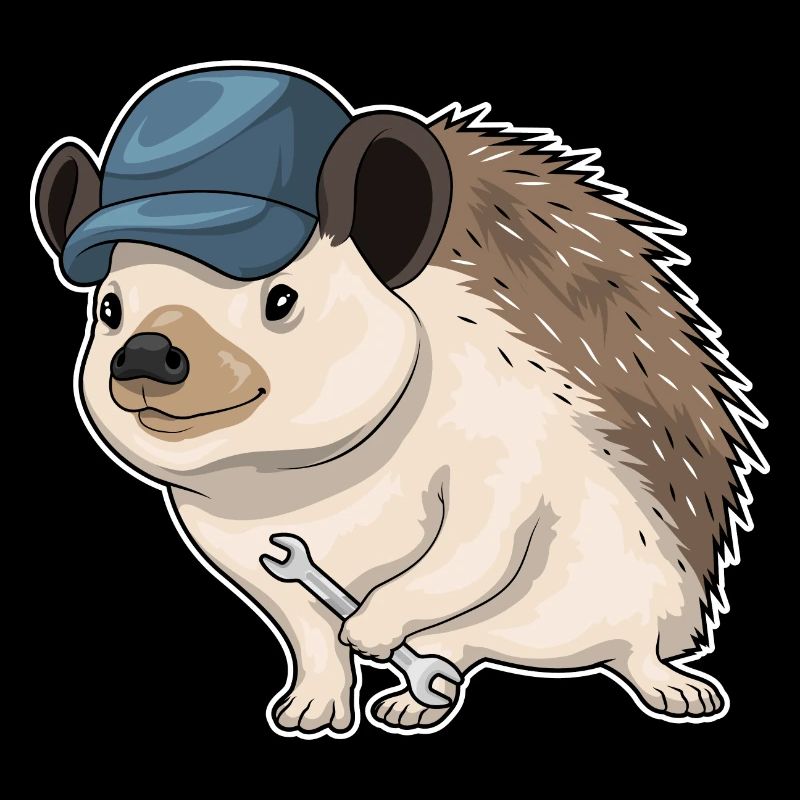 Hedgehog Mechanic Wrench Workshop