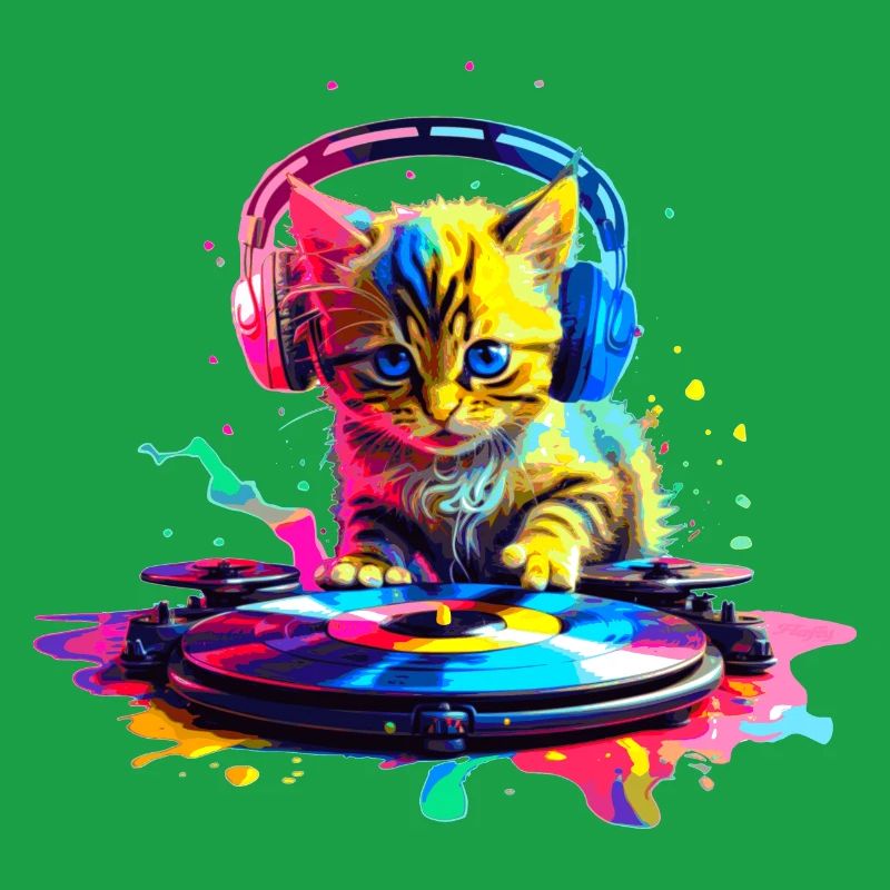 Kätzchen DJ - Regenbogen