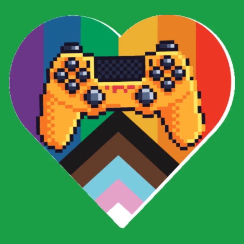 Pixel-Controller Herz im Regenbogen