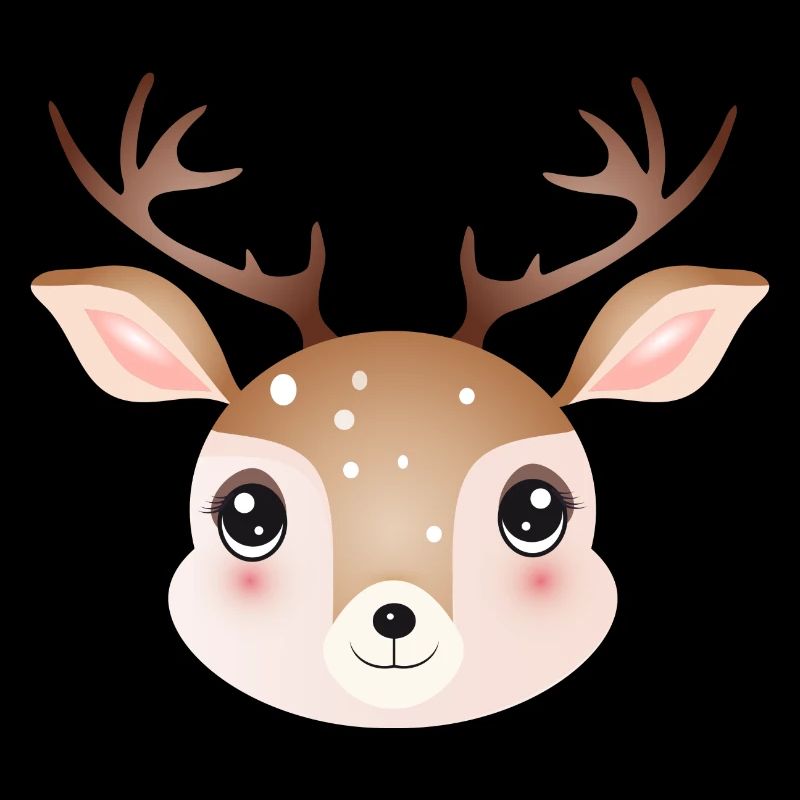 cute deer head in cute comic style