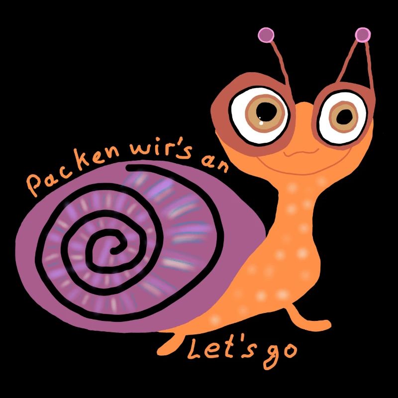 Schnecke mit Spruch