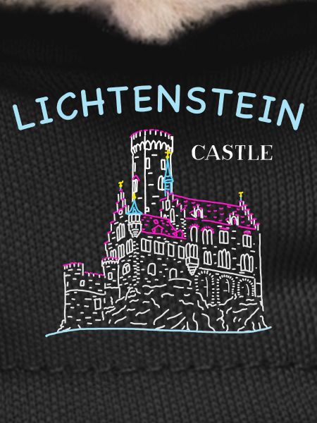 Lichtenstein Castle, Germany, Hand Drawing