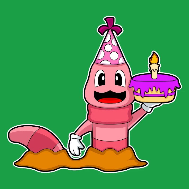 Worm Birthday Cake