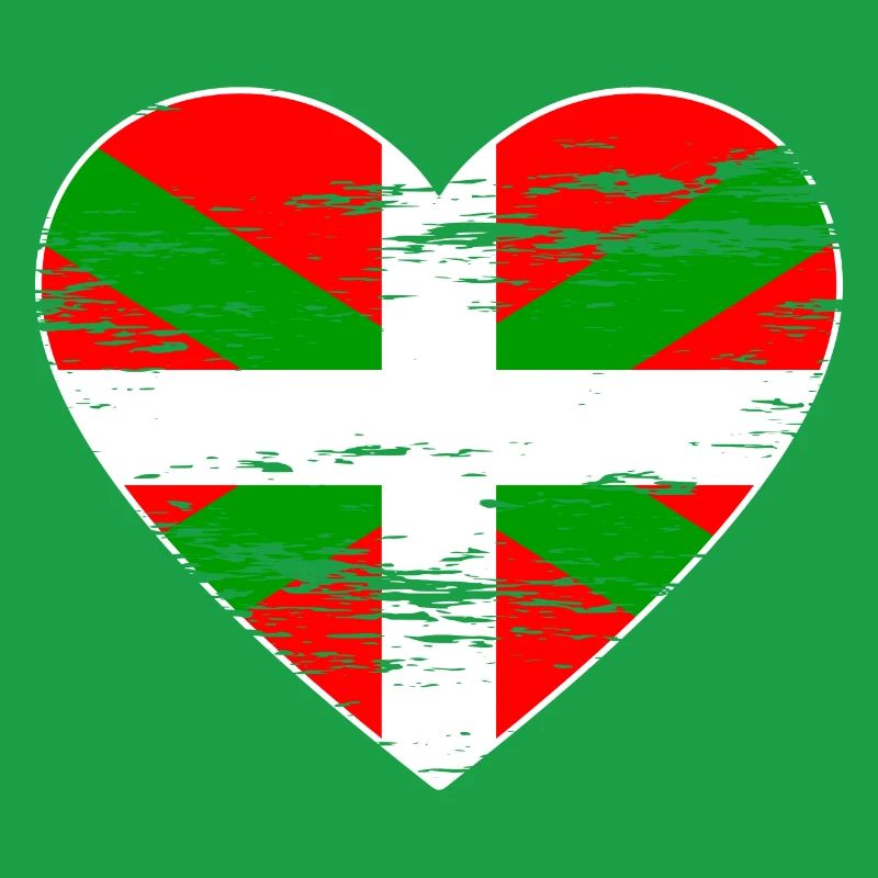 Drapeau basque coeur utilisé