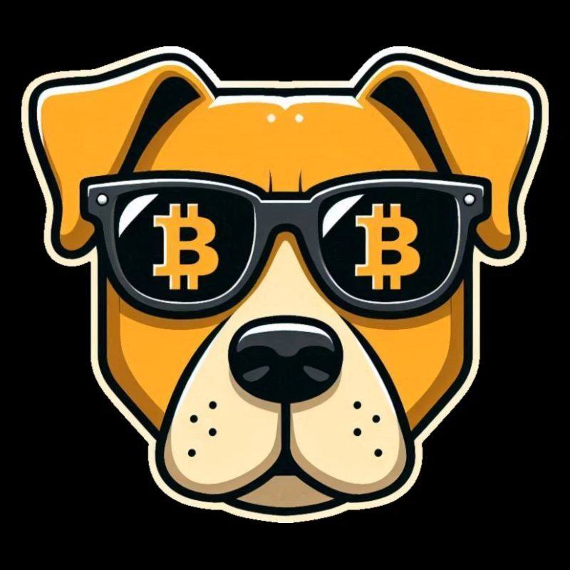 Cool dog with Bitcoin glasses