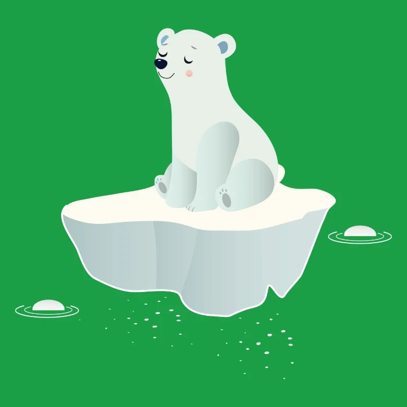 Träumender Eisbär auf einer Eisscholle