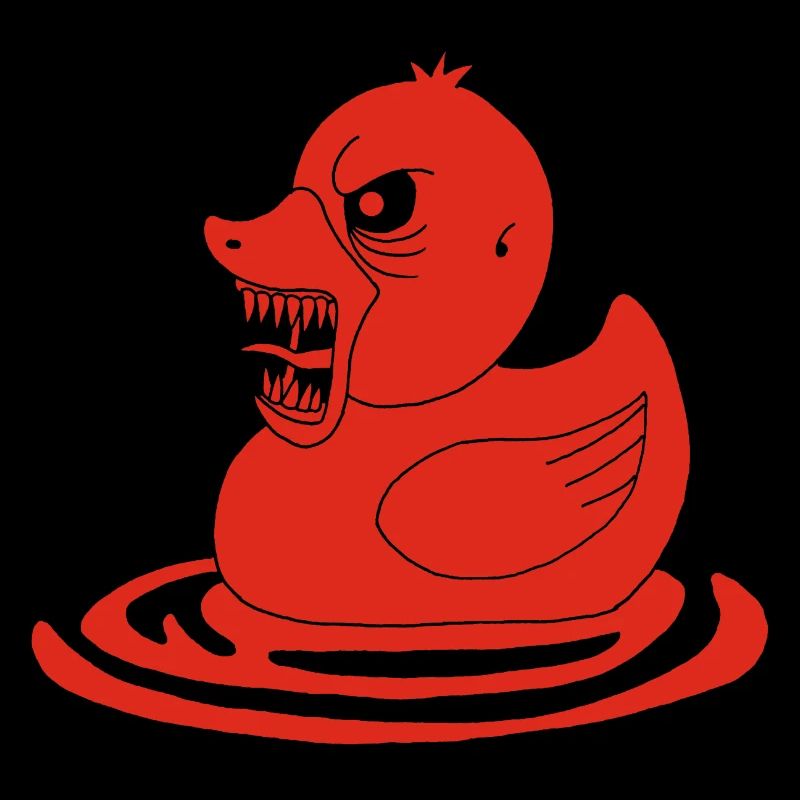 Rote dämonische Ente