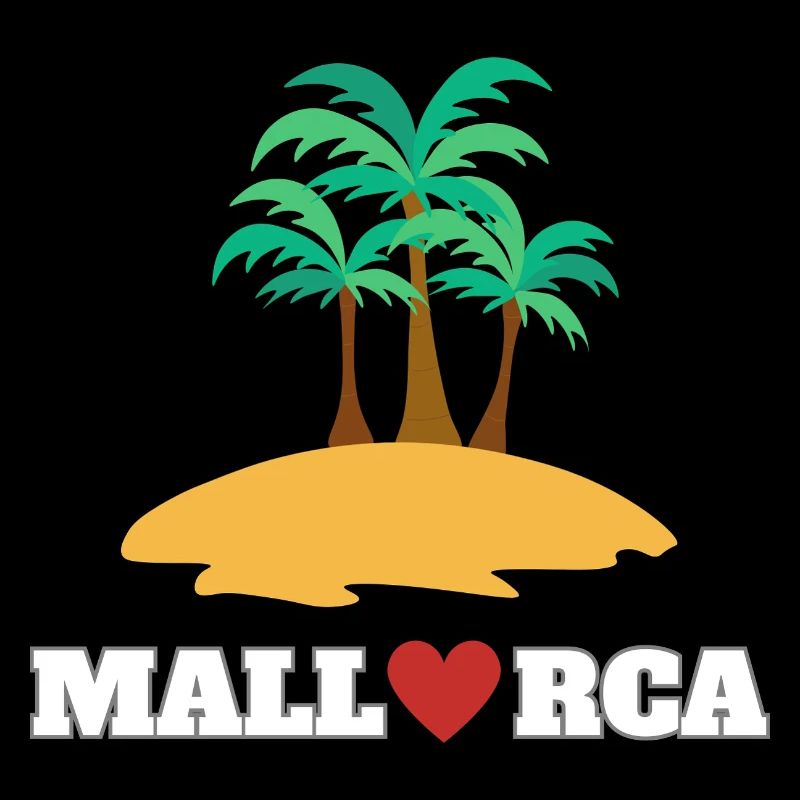 Mallorca with heart, palm trees and beach