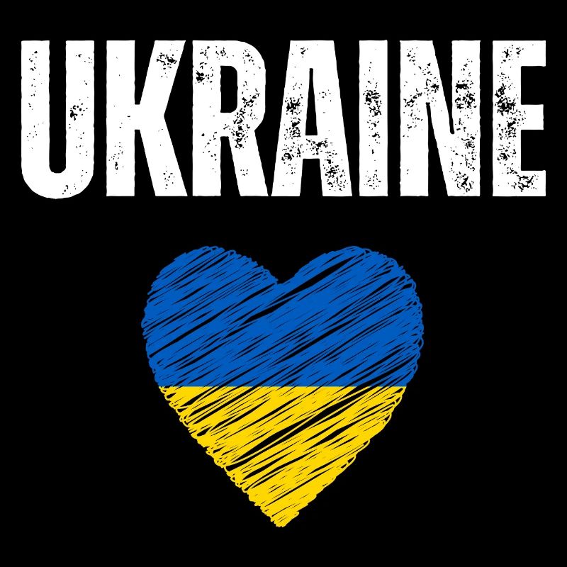 J’aime l’Ukraine, drapeau ukrainien