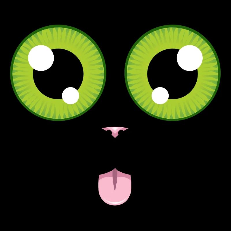 Cat sticks out its tongue
