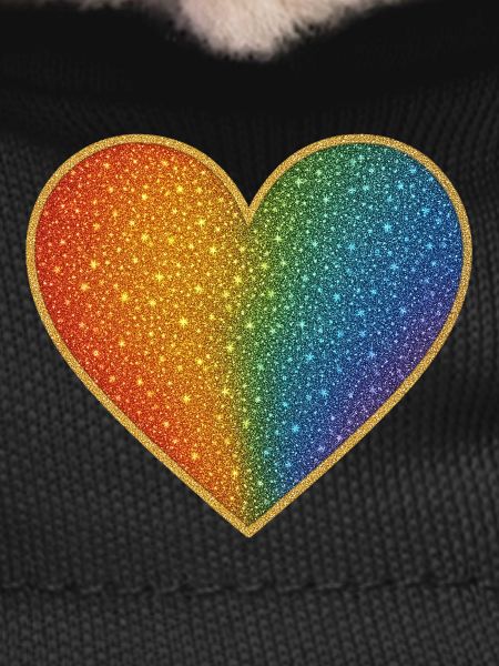 Sparkling rainbow heart design