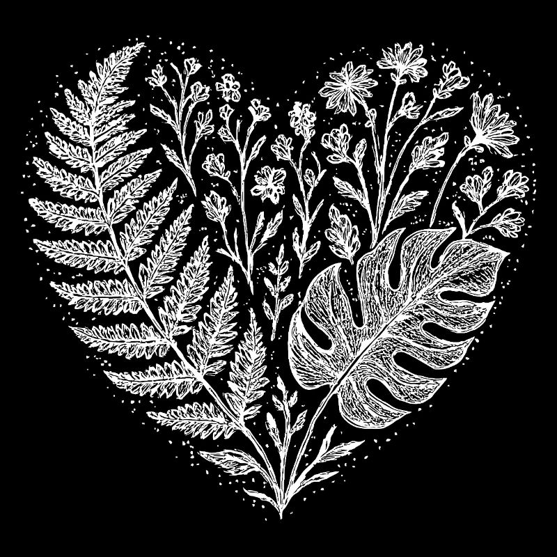 Coeur de feuillage tropical
