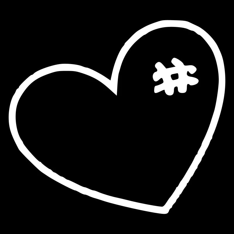 White heart with stitches