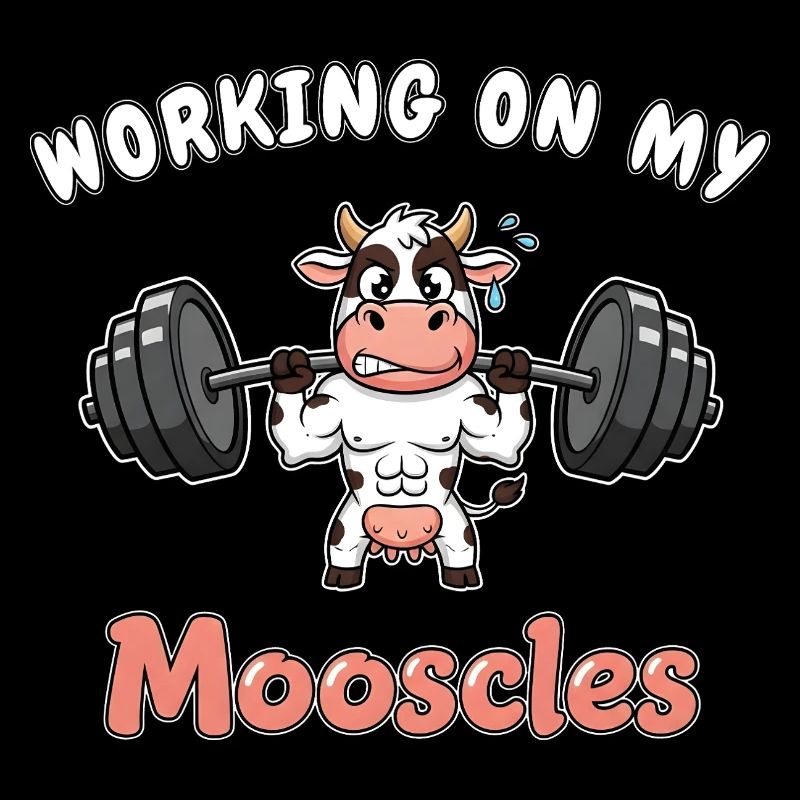 Cow - Working on my Mooscles - Funny Gym Design