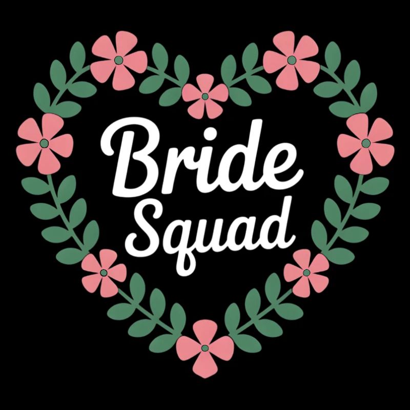Bride Squad Flower Heart
