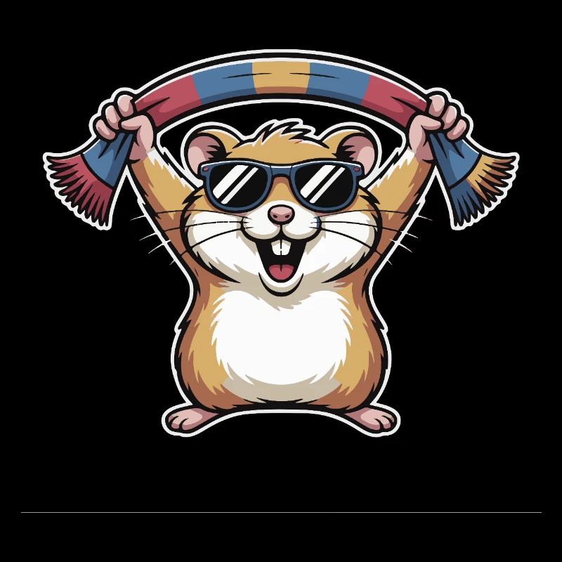 Hamster avec lunettes de soleil Écharpe
