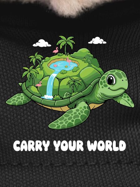 Island turtle with waterfall