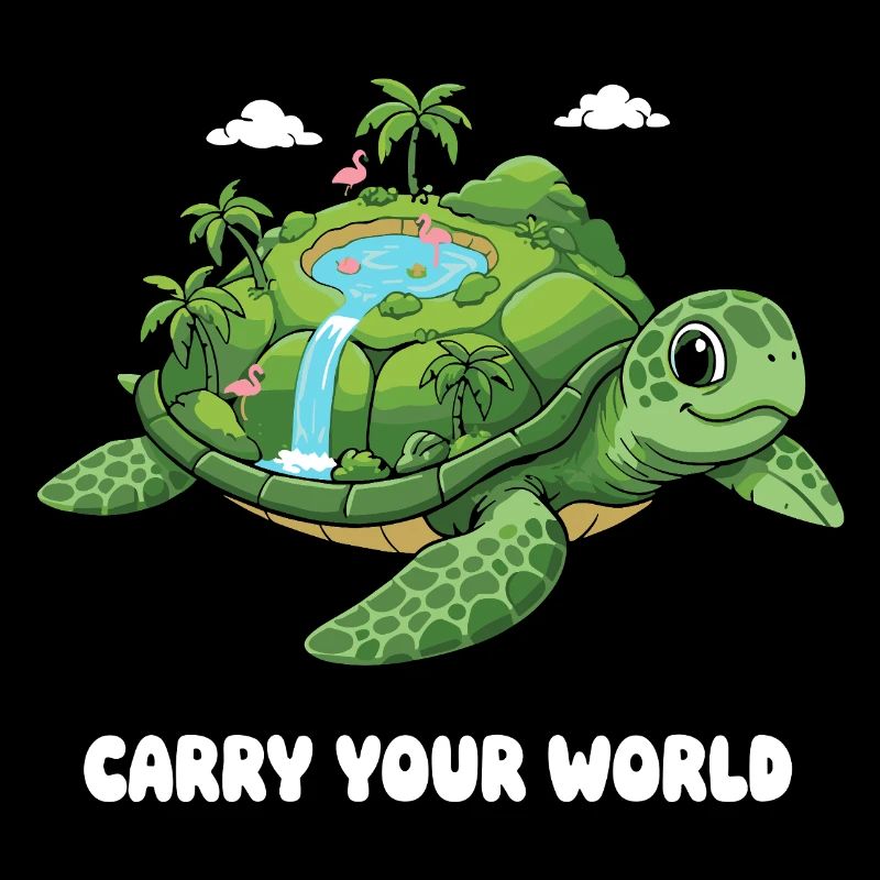 Tortue insulaire avec cascade