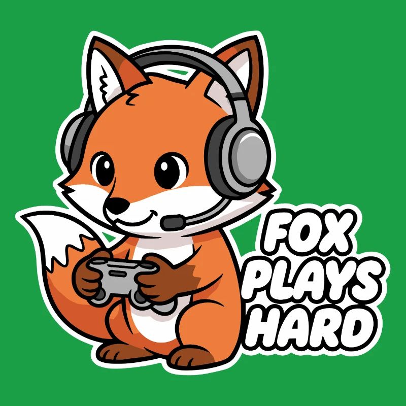 Fuchs mit Headset Spielheld