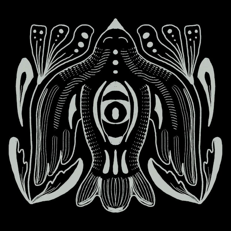 Œil de style mandala avec tentacules