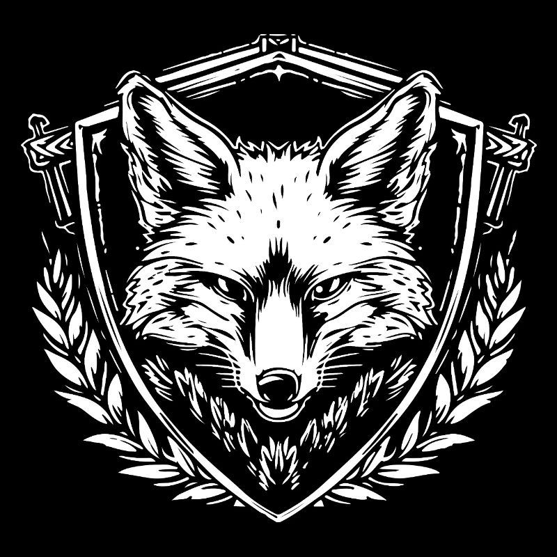 Blason du renard dans un bouclier – majestueux