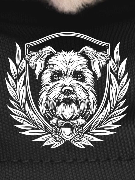 Heraldic dog with laurel
