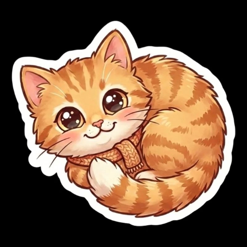 Gemütlicher orangefarbener Katzenschal