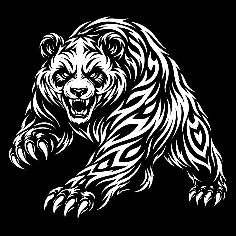 Wilder Panda – Tribal Bären Motiv