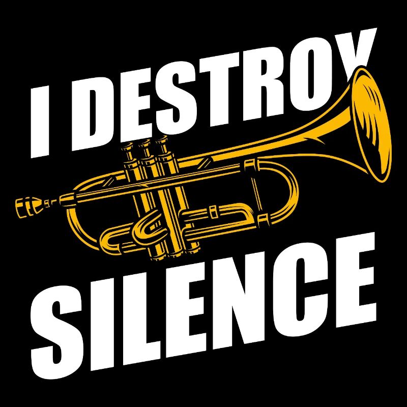 I destroy silence trumpet player