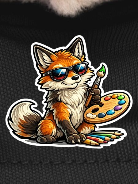 Naughty Fox Painter with Palette