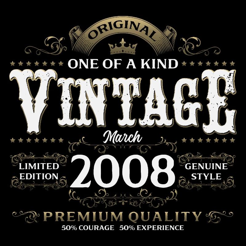 18. Geburtstag Geschenk Mann Vintage März 2008