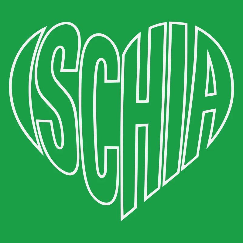 Ischia lettering heart shape