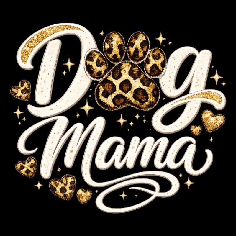 Dog Mama Golden Leopard Pattern Shirt
