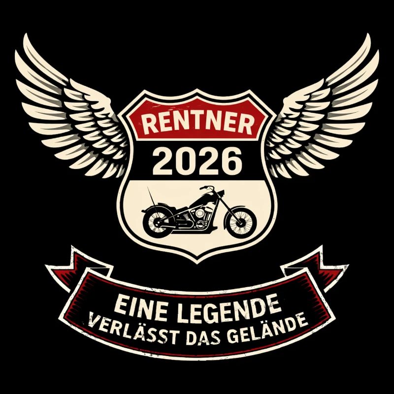 Rentner 2026 Rente Geschenk Mann Biker Motorrad 
