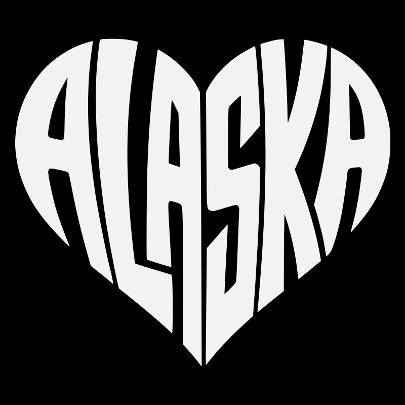 Alaska, USA Herzschriftzug kantig