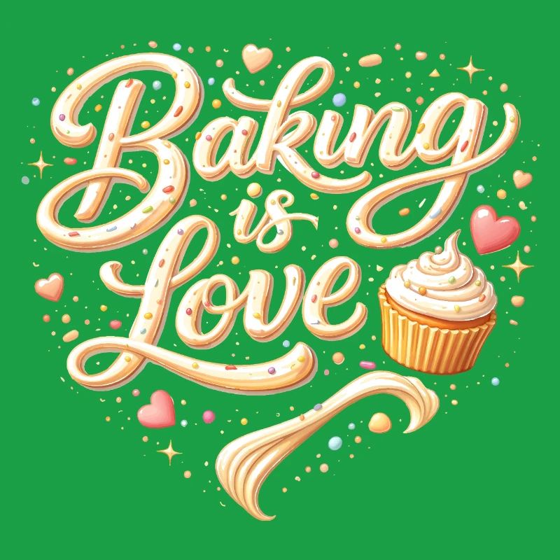 Baking is Love Backen Spruch Design 