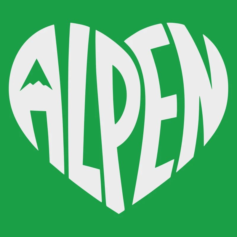 Alpen Herzdesign - Designfarbe variabel