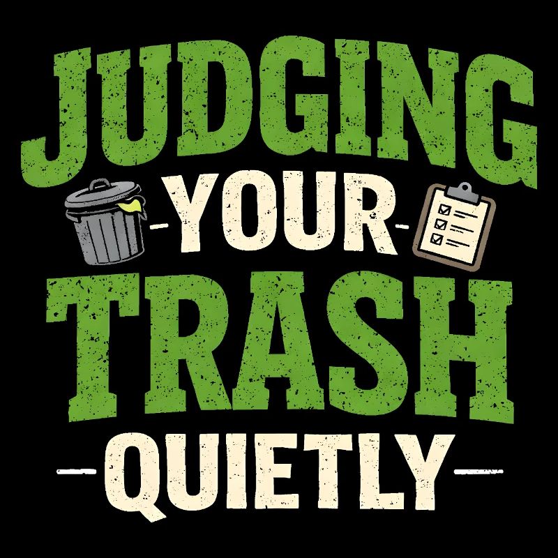 Quiet judging | Garbage Truck Saying Humor