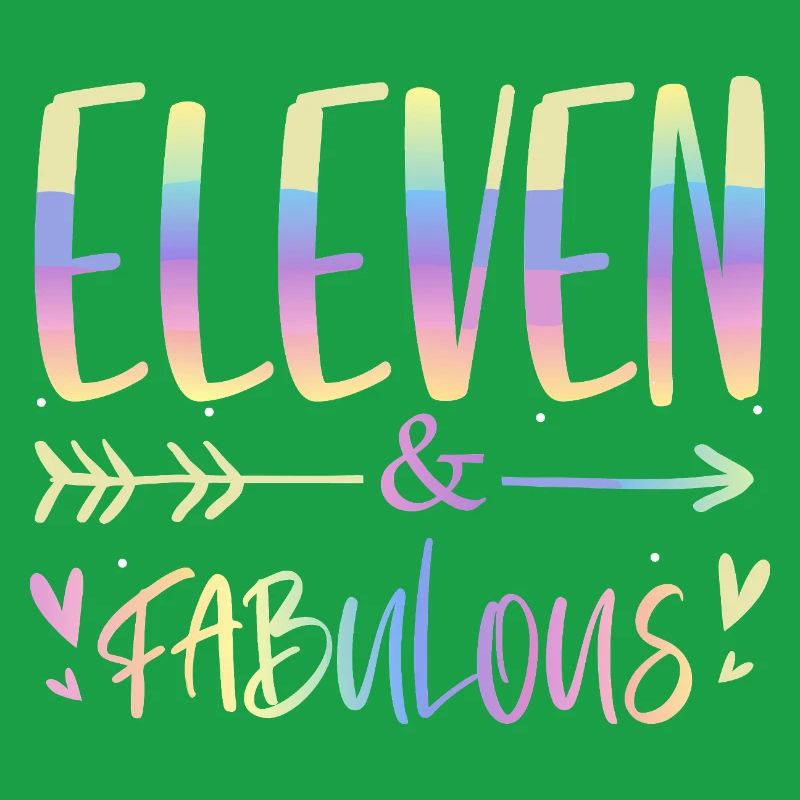 Eleven & Fabulous Rainbow Script
