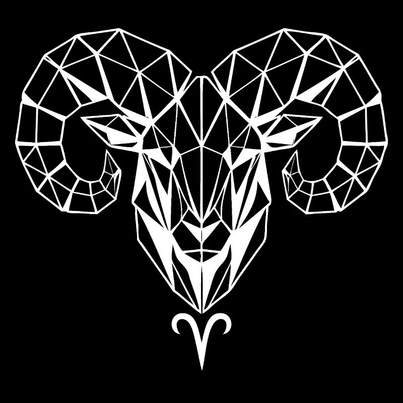 Geometric ram's head