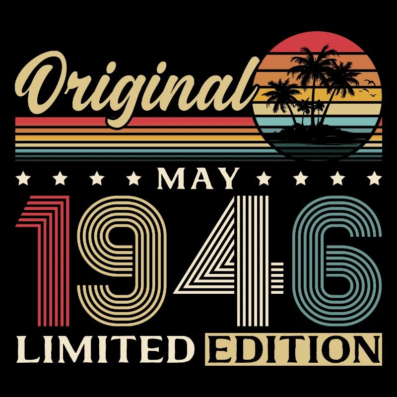 80th Birthday Gift Original May Vintage 1946