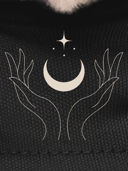 Mystical Boho Hands with Moon