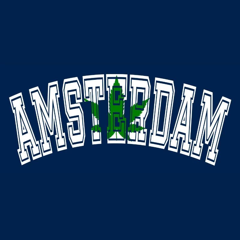 Amsterdam design with cannabis leaf