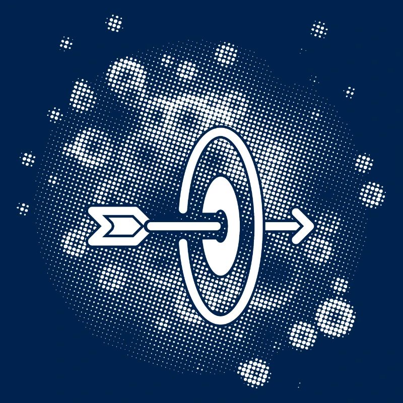 Flèche avec arrière-plan de points