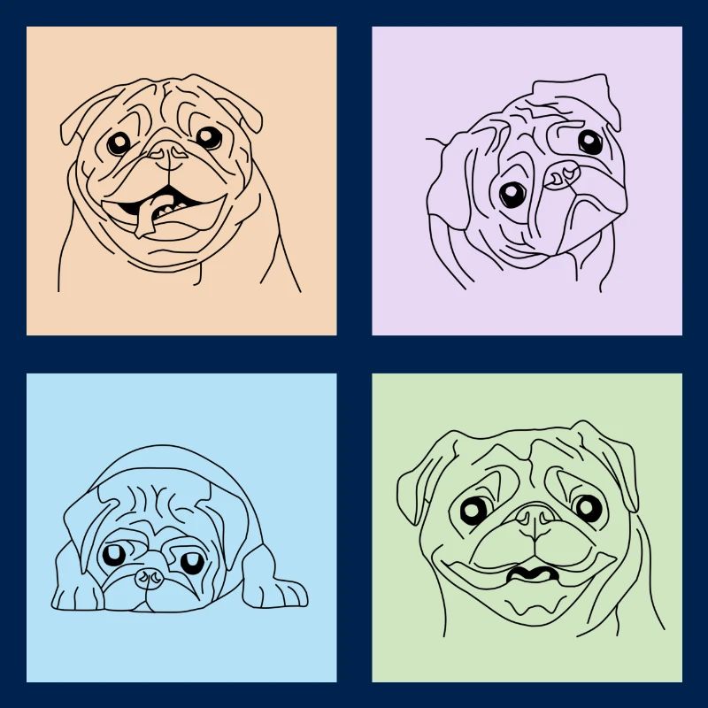 Pastel Pug Squad - Le mignon et le câlin