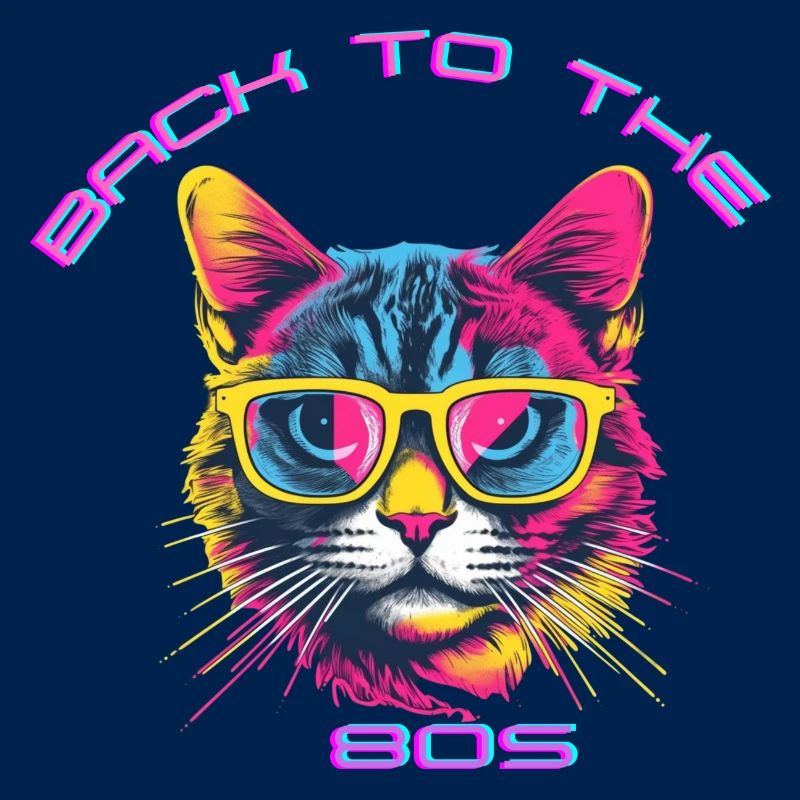 Retro cat design with sunglasses