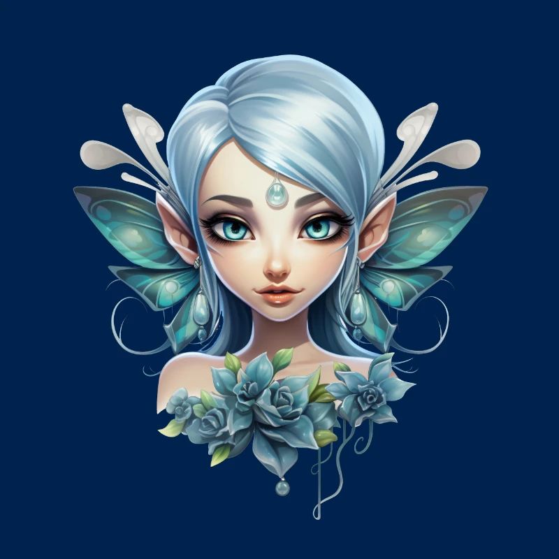 Fée des Fleurs avec Pierre Précieuse – Fantasy Design