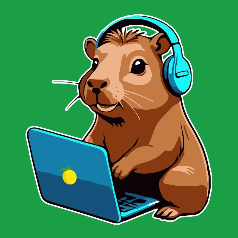 Capybara Programmeur Codeur Ordinateur